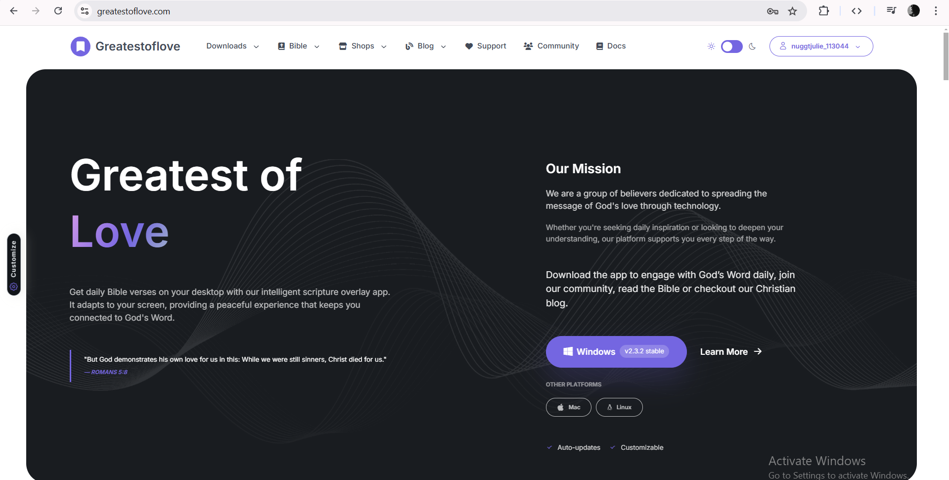 Greatest of Love - Main product screenshot demonstrating key features and user interface