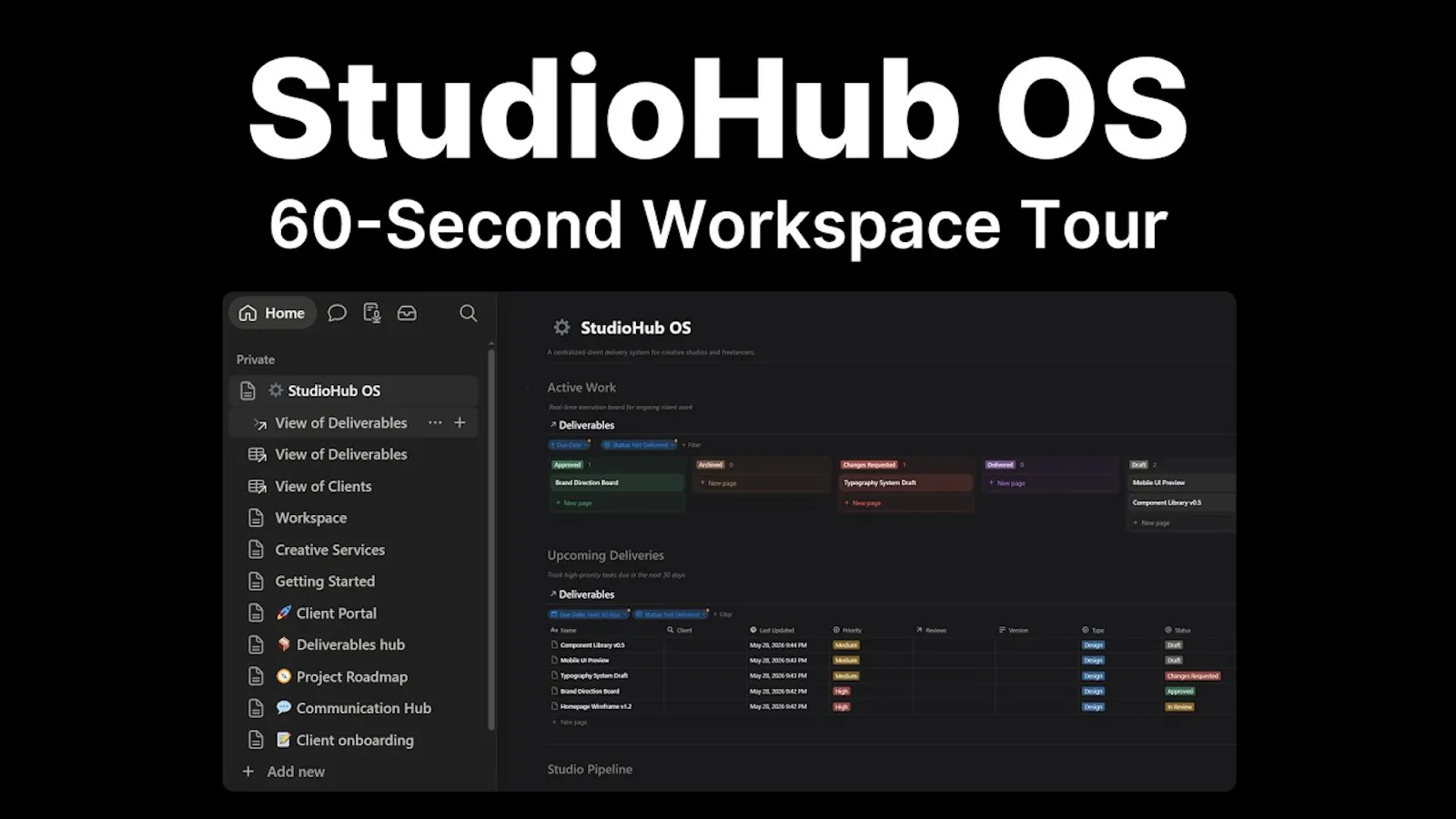 StudioHub OS screenshot 1 (video preview)