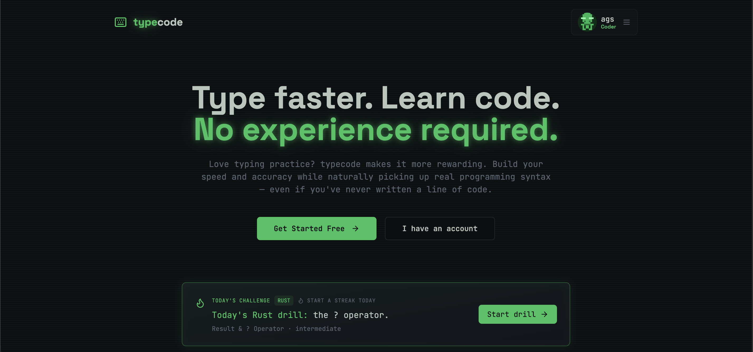 typecode — Learn to Code by Typing gallery image