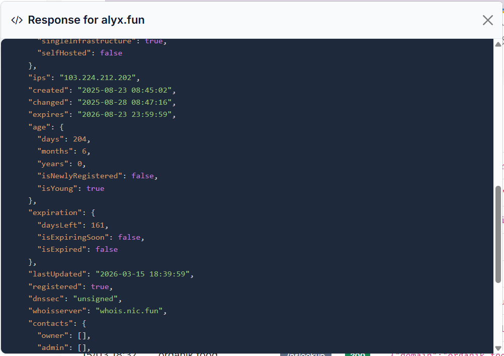 WhoisJSON gallery image