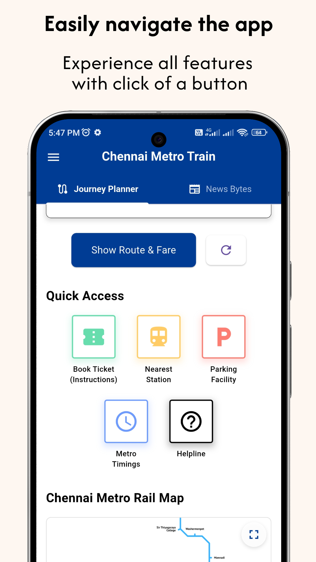 Chennai Metro Train -app - Plan en reis naadloos door de Chennai Metro media 3