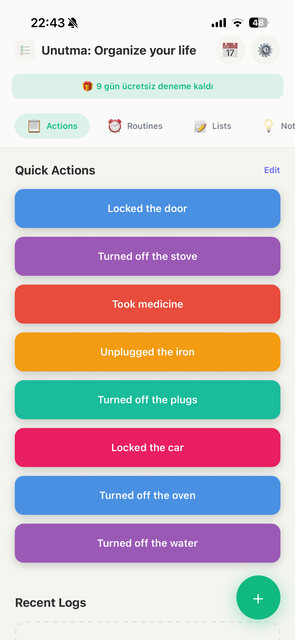 Unutma — Remember Everything - Main product screenshot demonstrating key features and user interface
