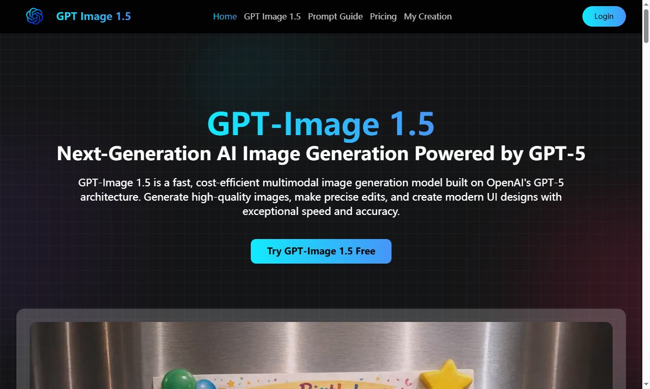 GPT-Image 1.5 - Screenshot 2 showing product features and functionality