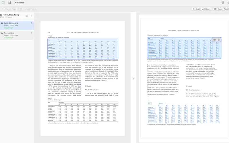 CoreParse screenshot 1