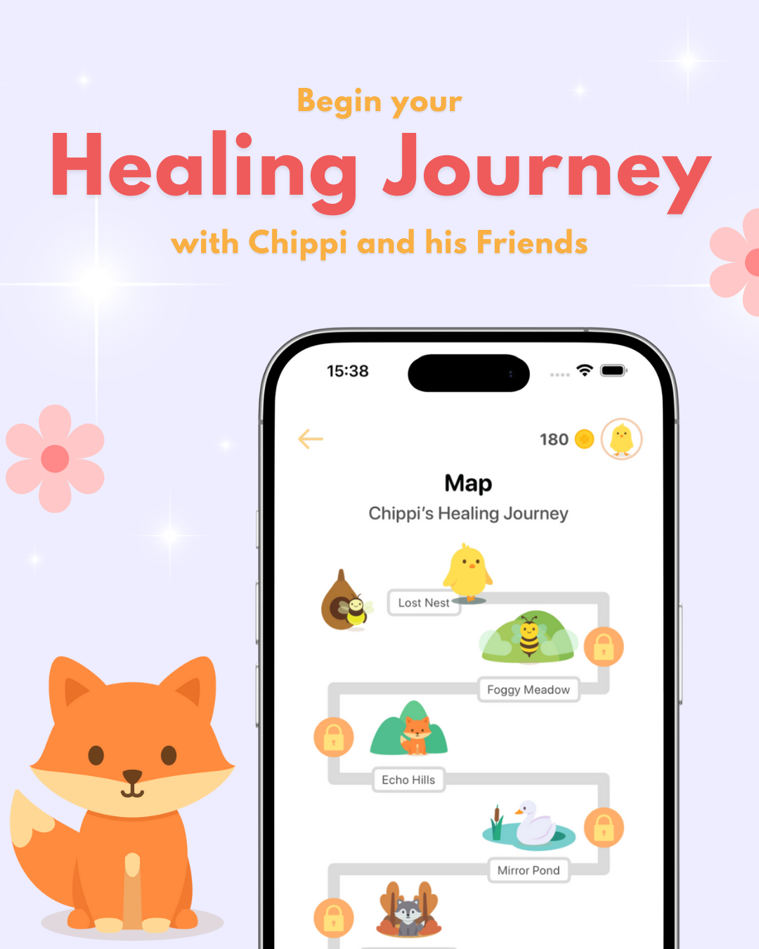 Chippi - Your Gentle Self-Care Companion - Main product screenshot demonstrating key features and user interface