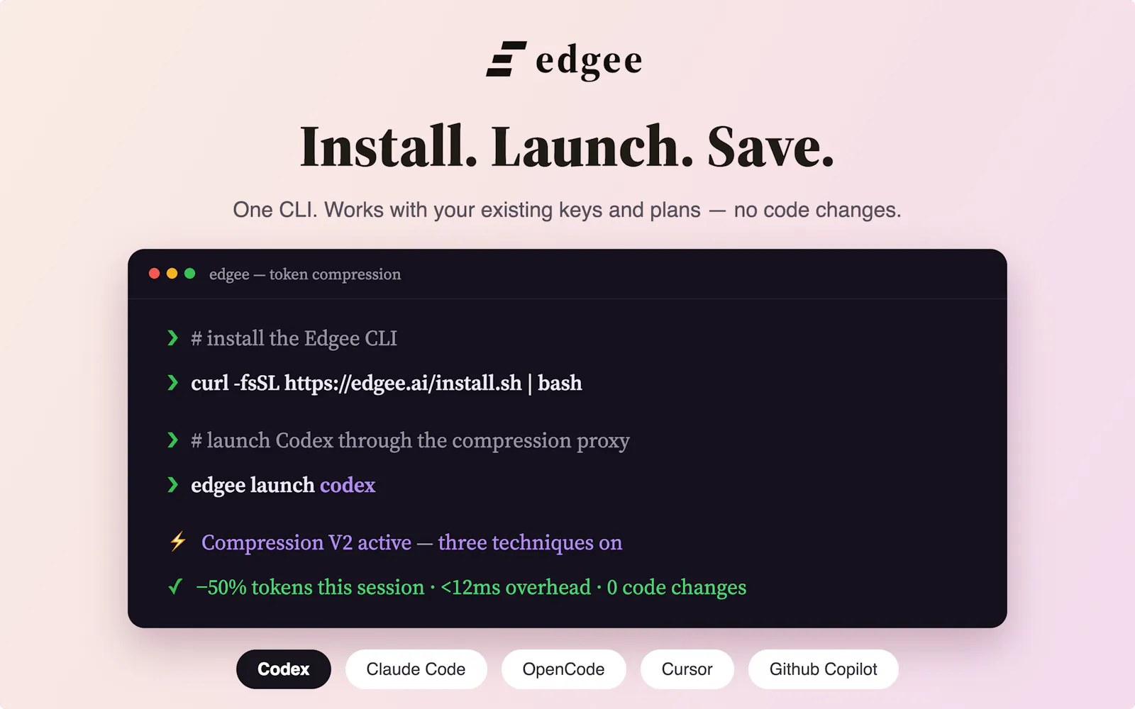 Edgee Codex Compressor V2 screenshot 1