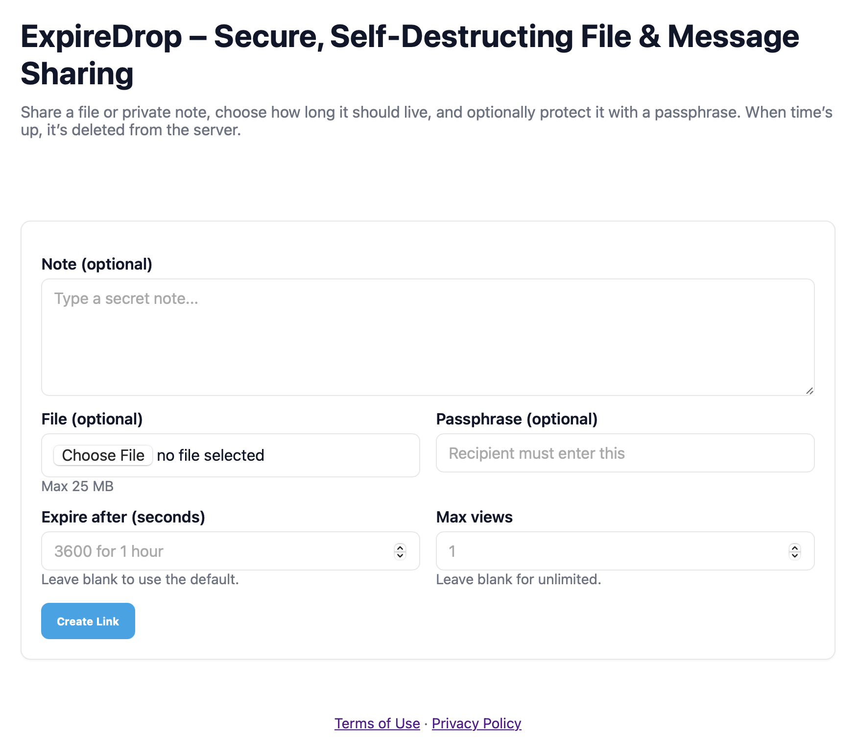 Média Expirer - Partage de fichiers et de messages chiffrés chiffré 1