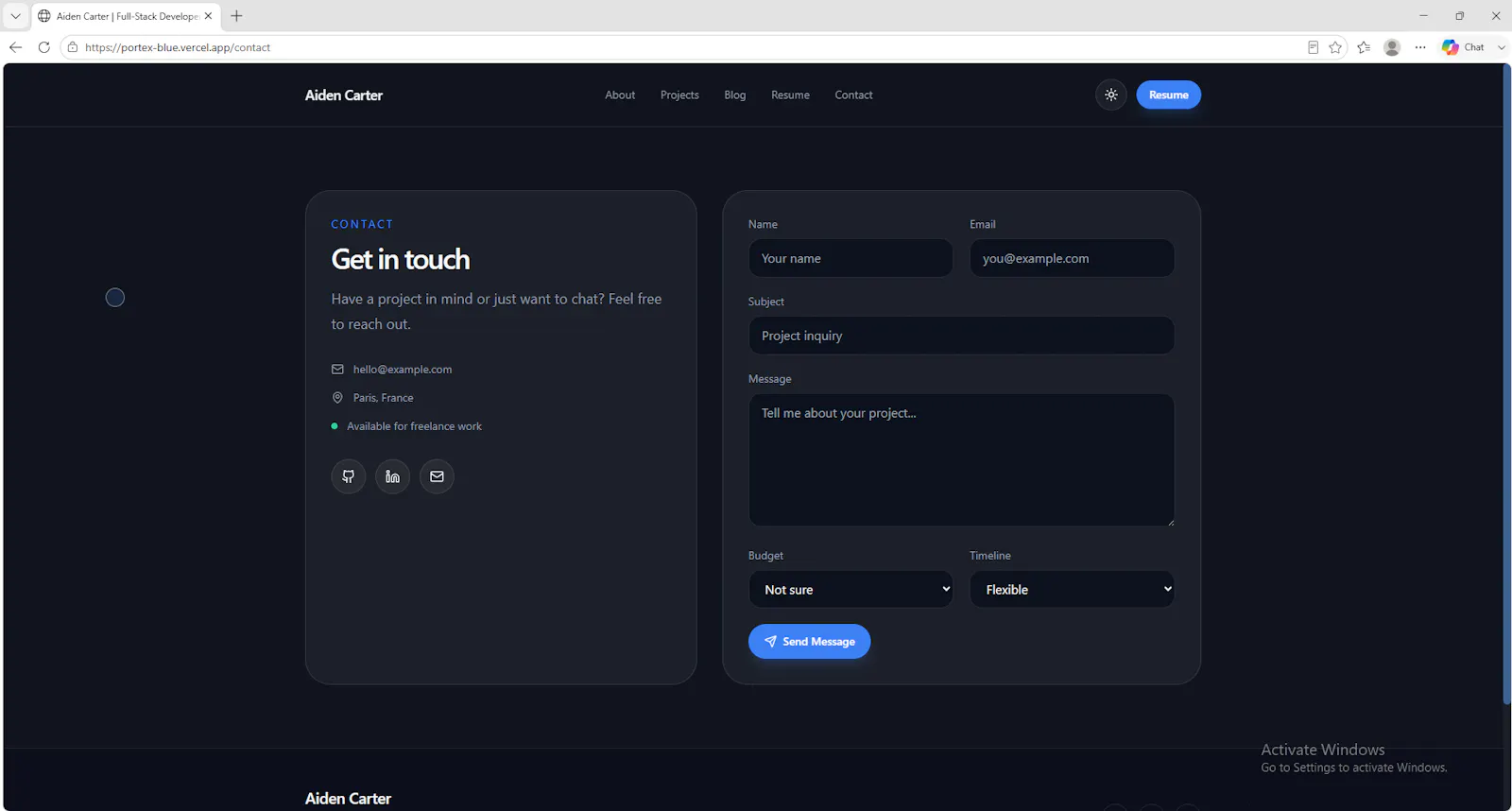 Premium Developer Portfolio Template screenshot 1