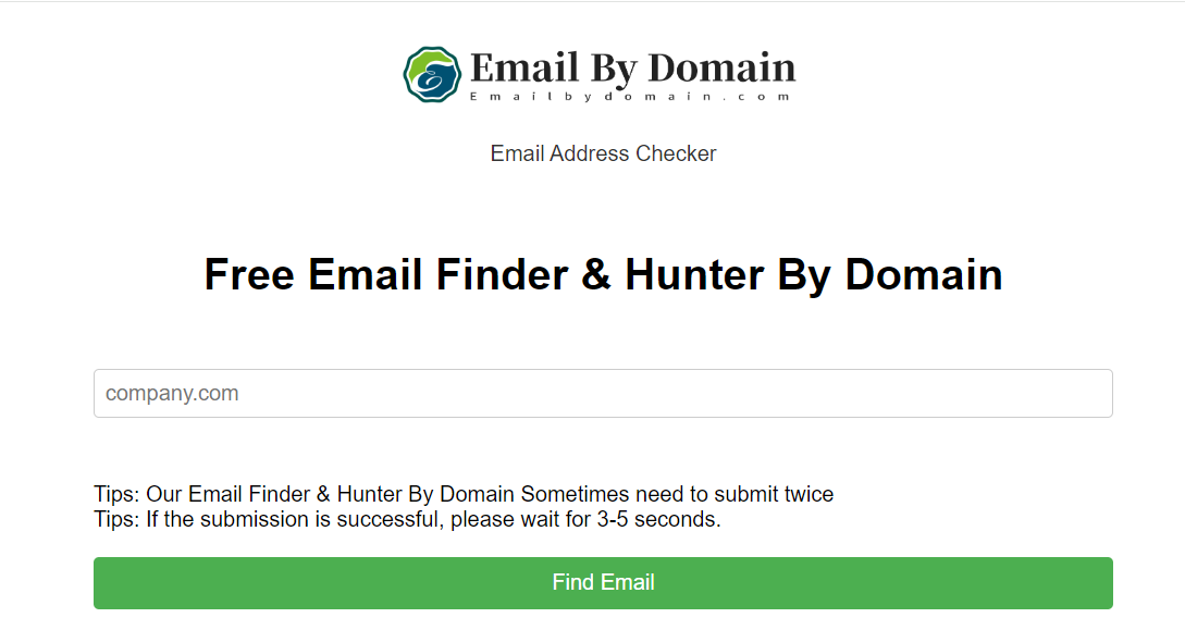 Kostenloser E -Mail -Finder & Hunter von Domain media 1