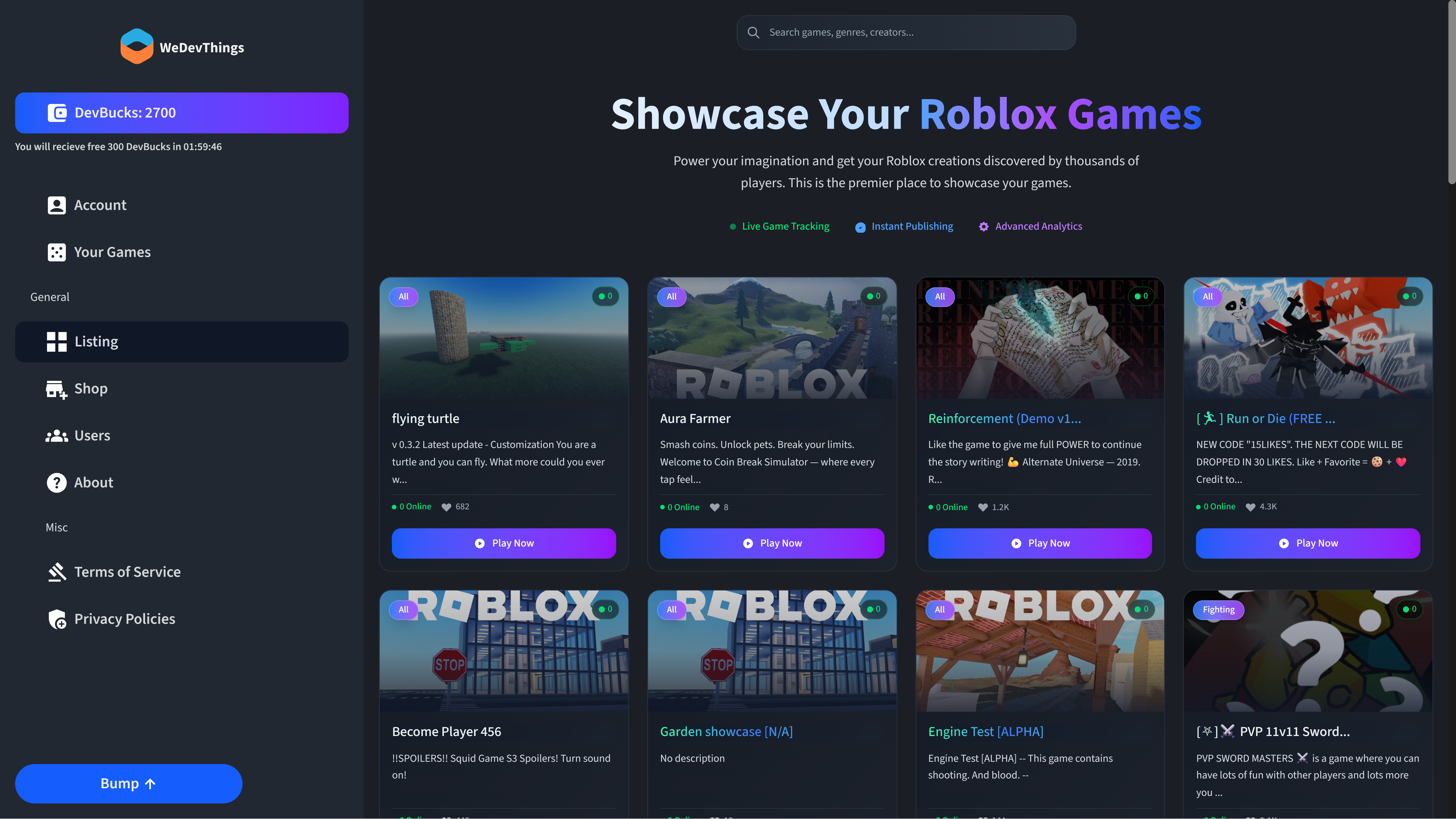 Woensdag - Met Wedevthings kunt u uw Roblox -spellen vermelden voor bezoeken media 3