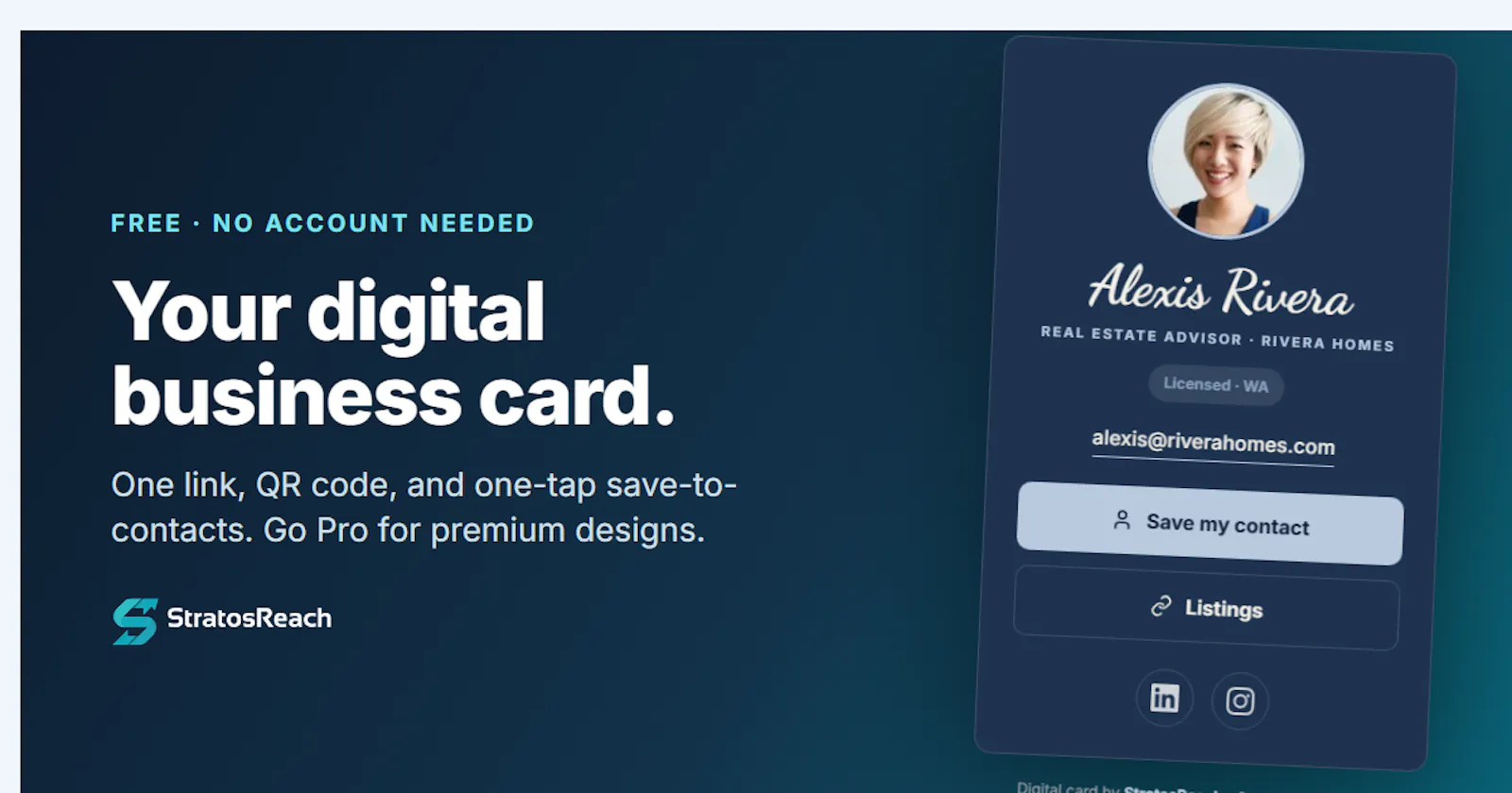 StratosReach Digital Business Card screenshot 2