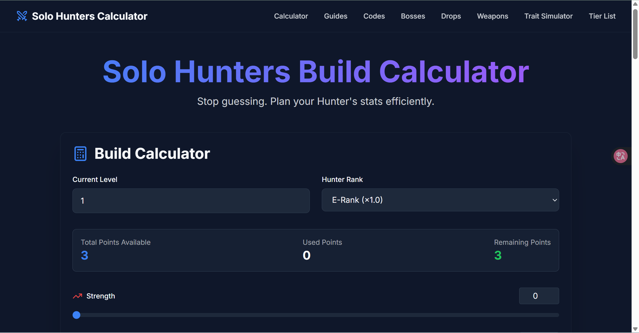 Solo Hunters Calculator