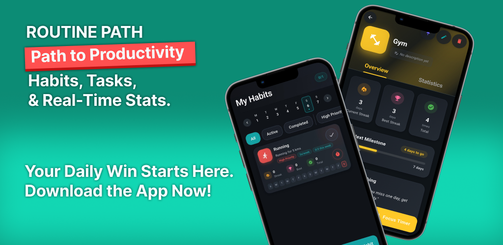 Routine Path: Executive Focus - Product Hunt launch logo and brand identity