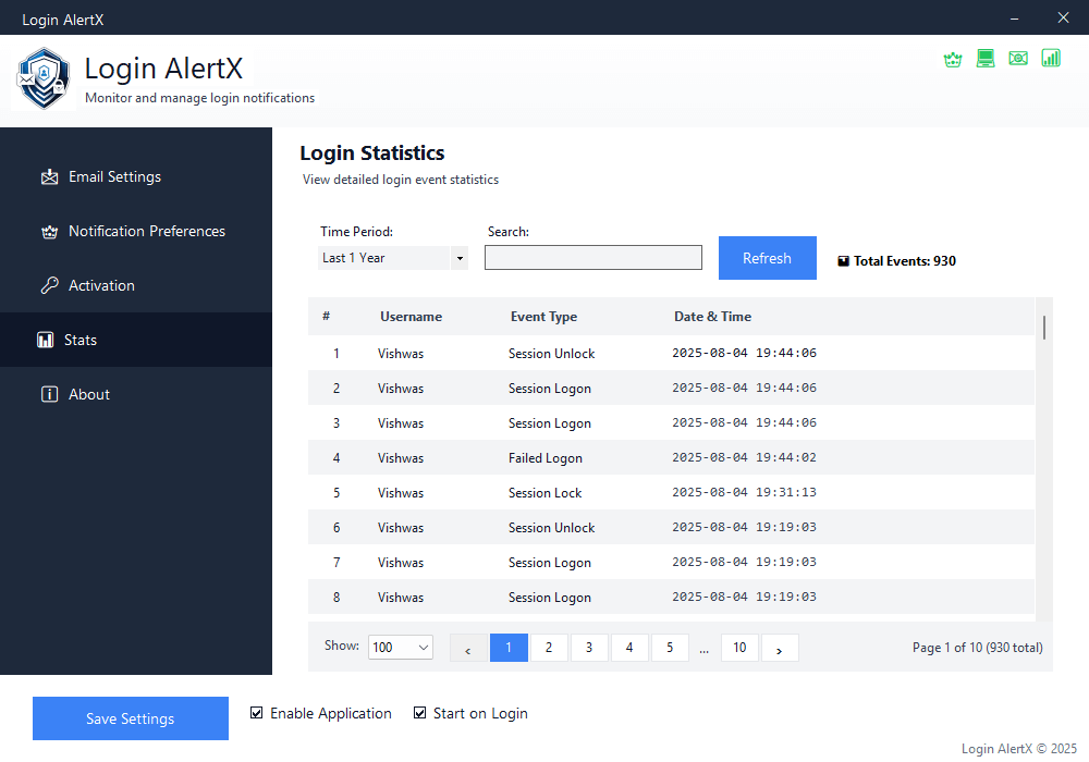 ログインalertx - Windows PCのリアルタイムログイン通知メディア6