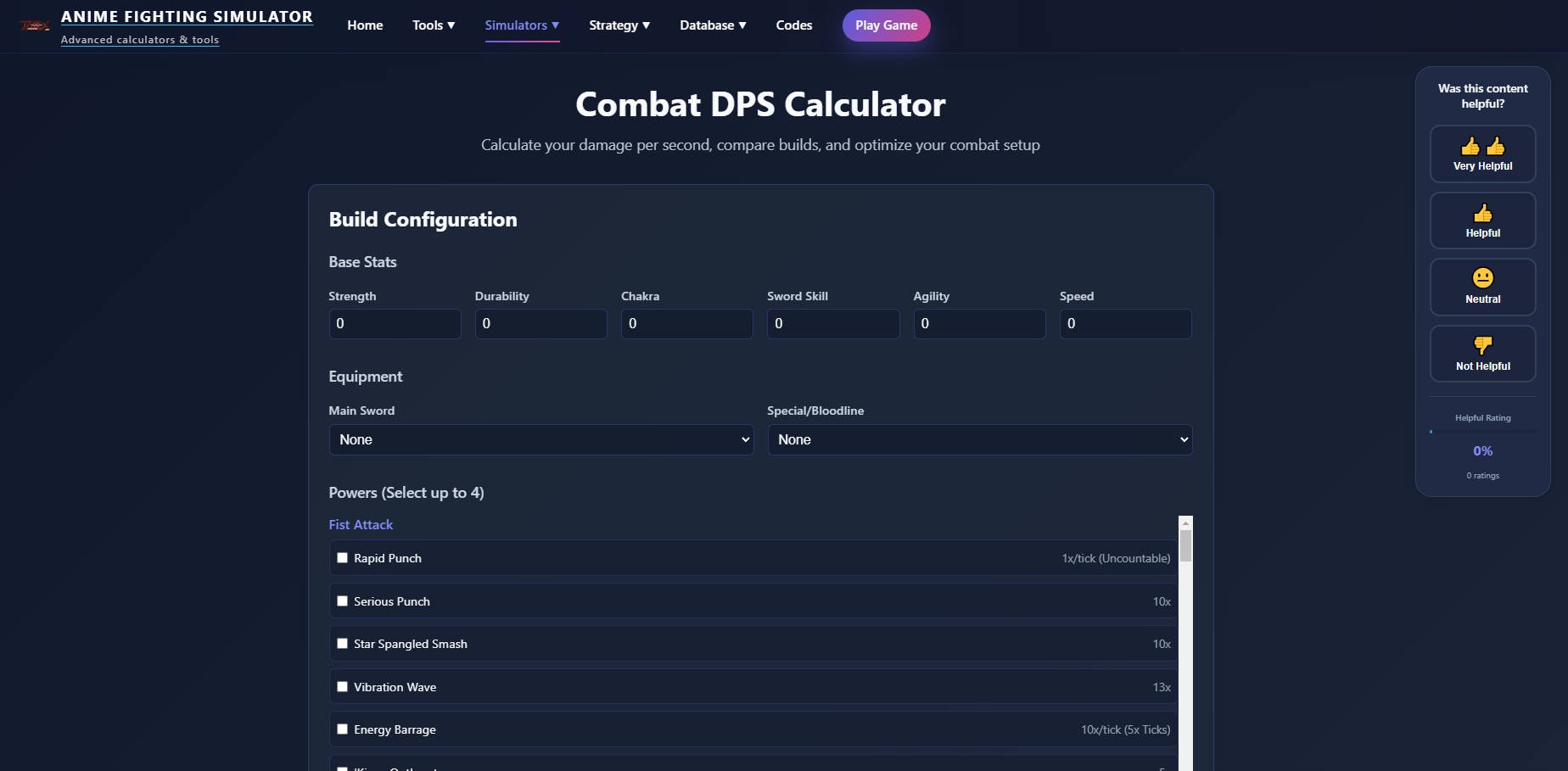 Anime Fighting Simulator Calculator gallery image