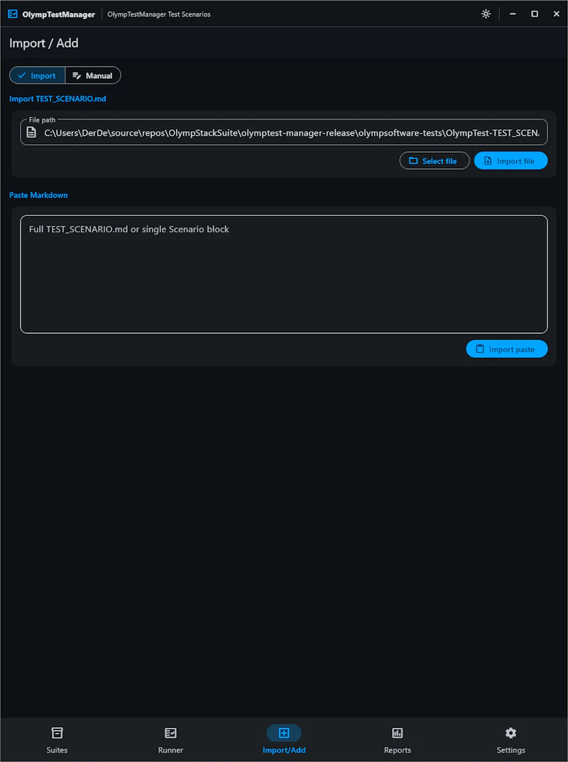 OlympTest Manager screenshot 2