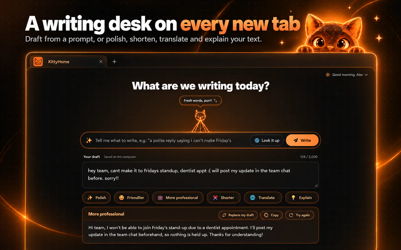 KittyHome AI Writing Assistant gallery image