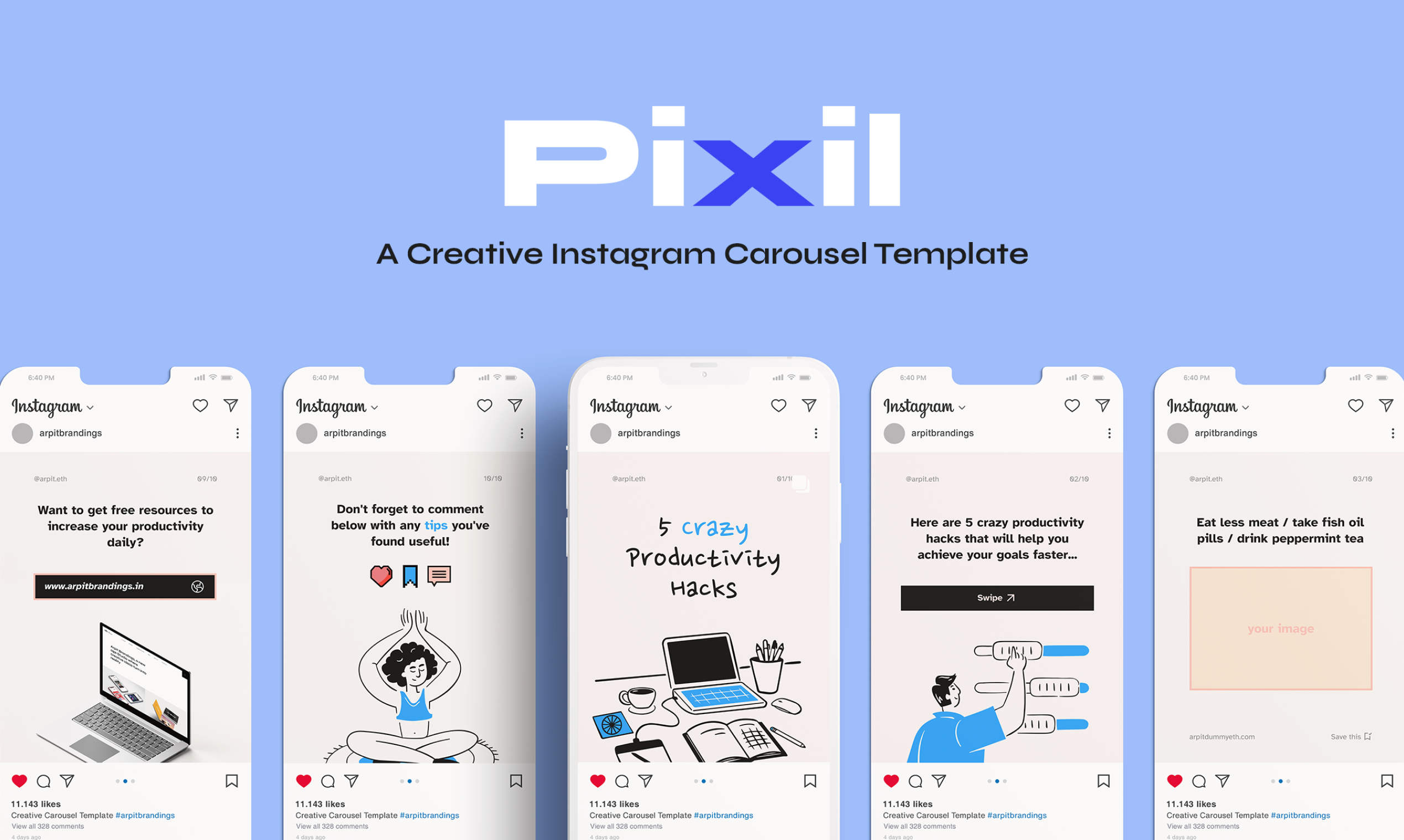 PIXIL - Instagram Carousel Template gallery image