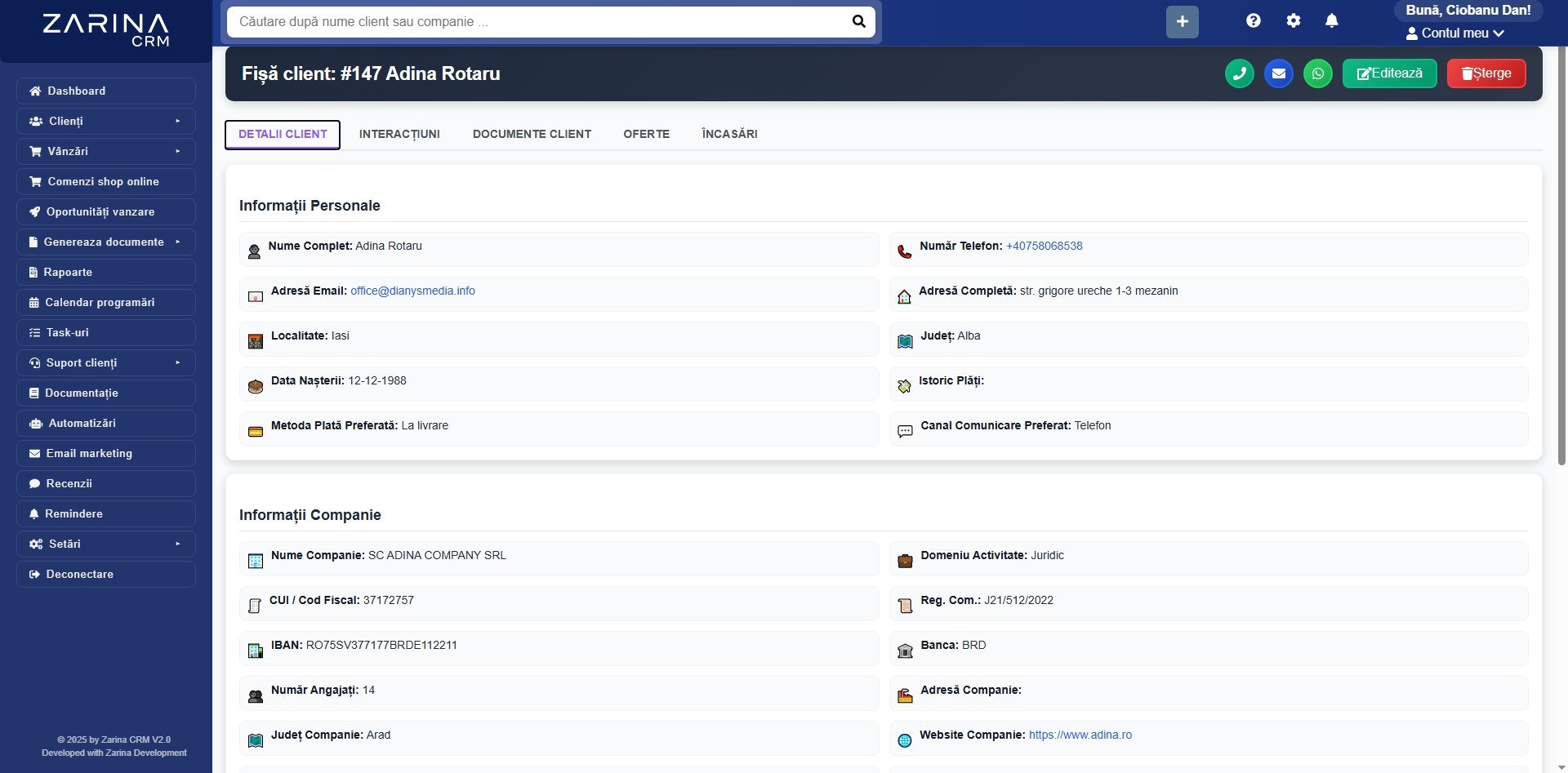 Zarina CRM - Screenshot 3 preview