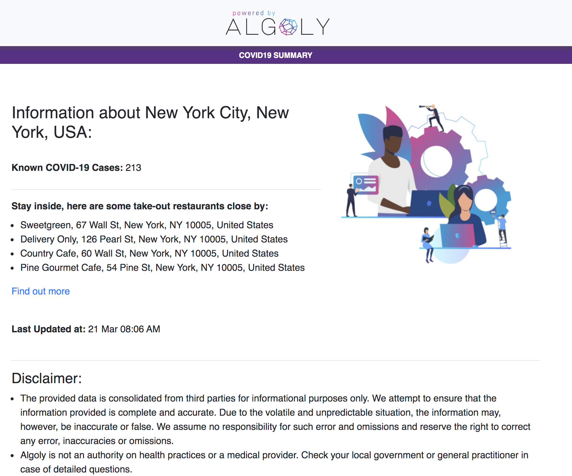 COVID-19 Cases Near Me powered by Algoly gallery image