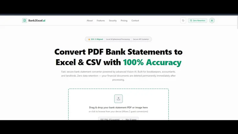 Bank2Excel-ai.com - Bank PDF to Excel screenshot 1 (video preview)