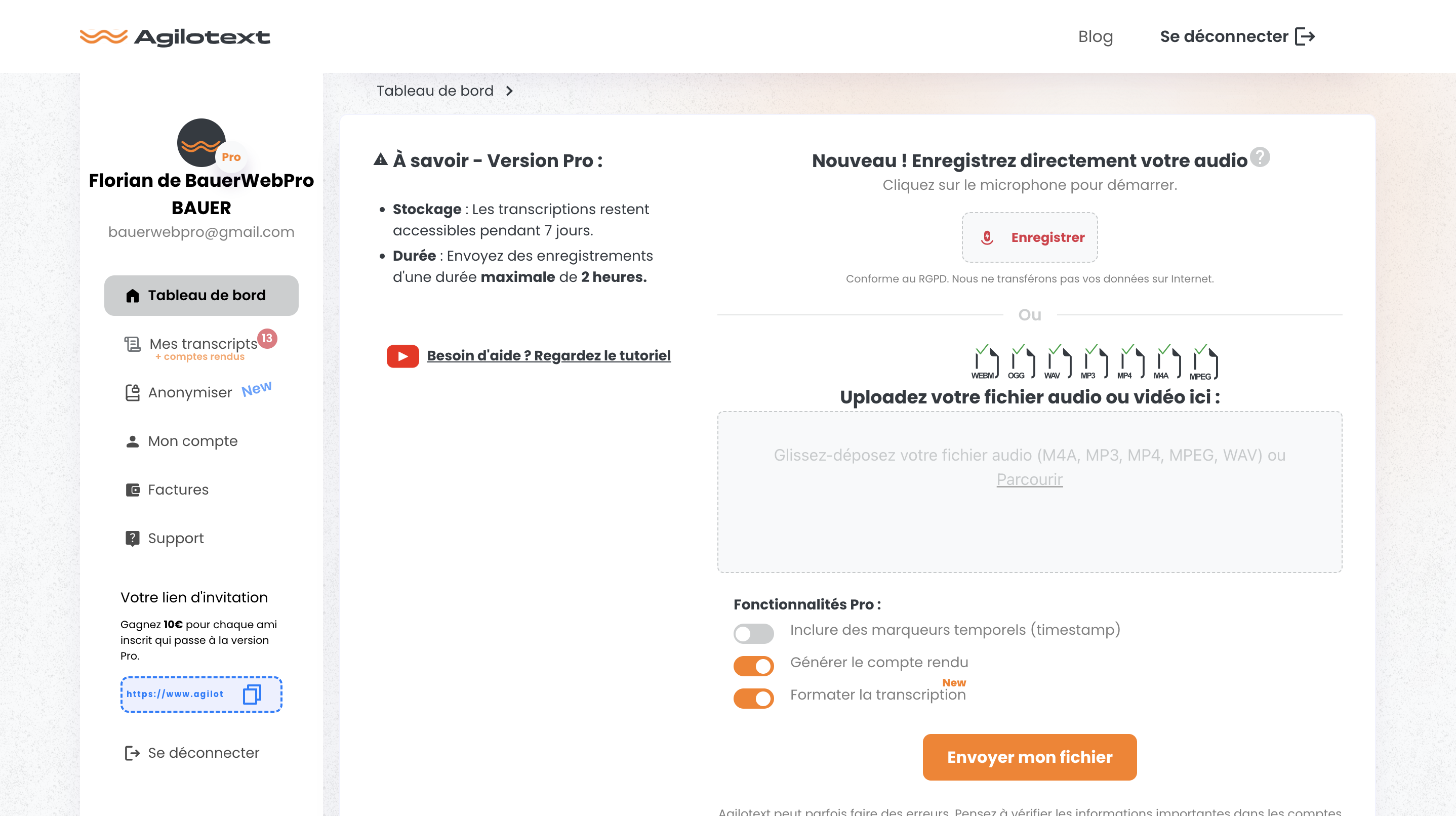 Média Agilotext - Transformation audio en texte | transcription précise par ia 3