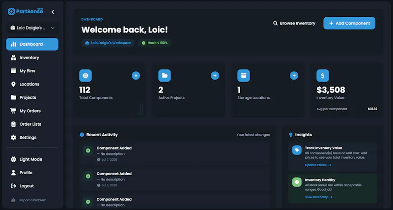 PartSense screenshot 1