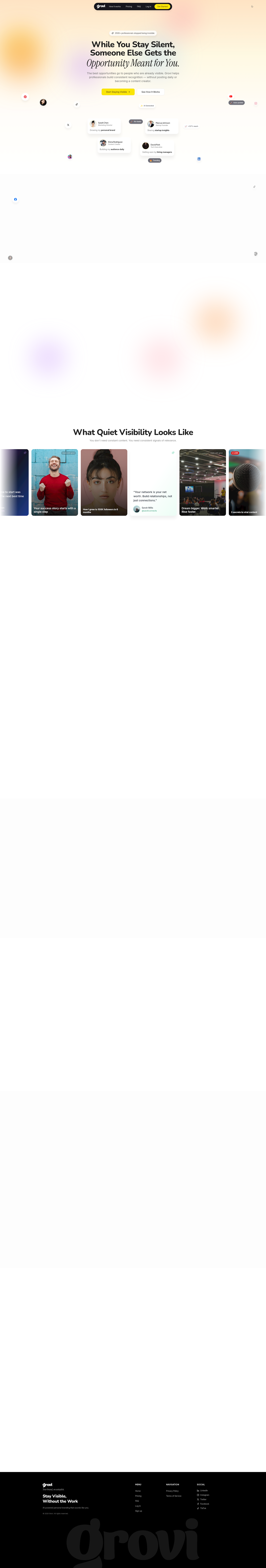 Grovi - AI for personal branding - Main product screenshot demonstrating key features and user interface