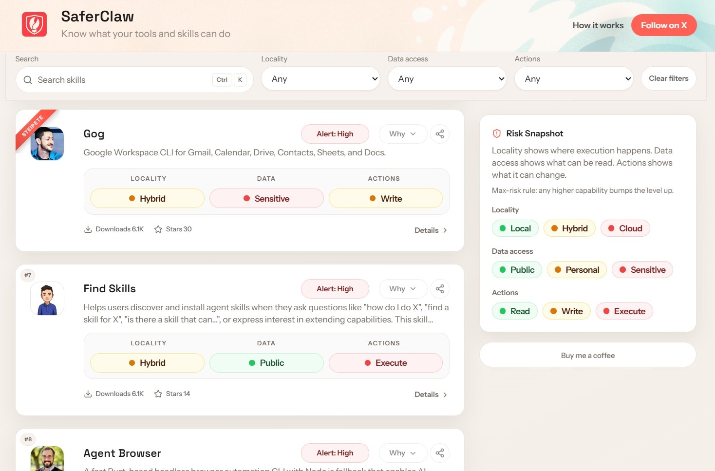 SaferClaw - Screenshot 3 showing product features and functionality