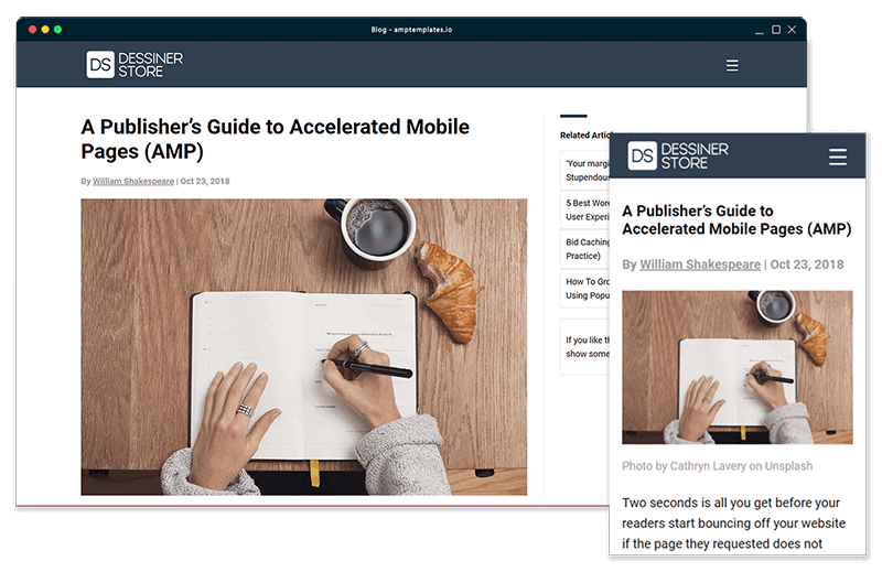 AMP Templates gallery image