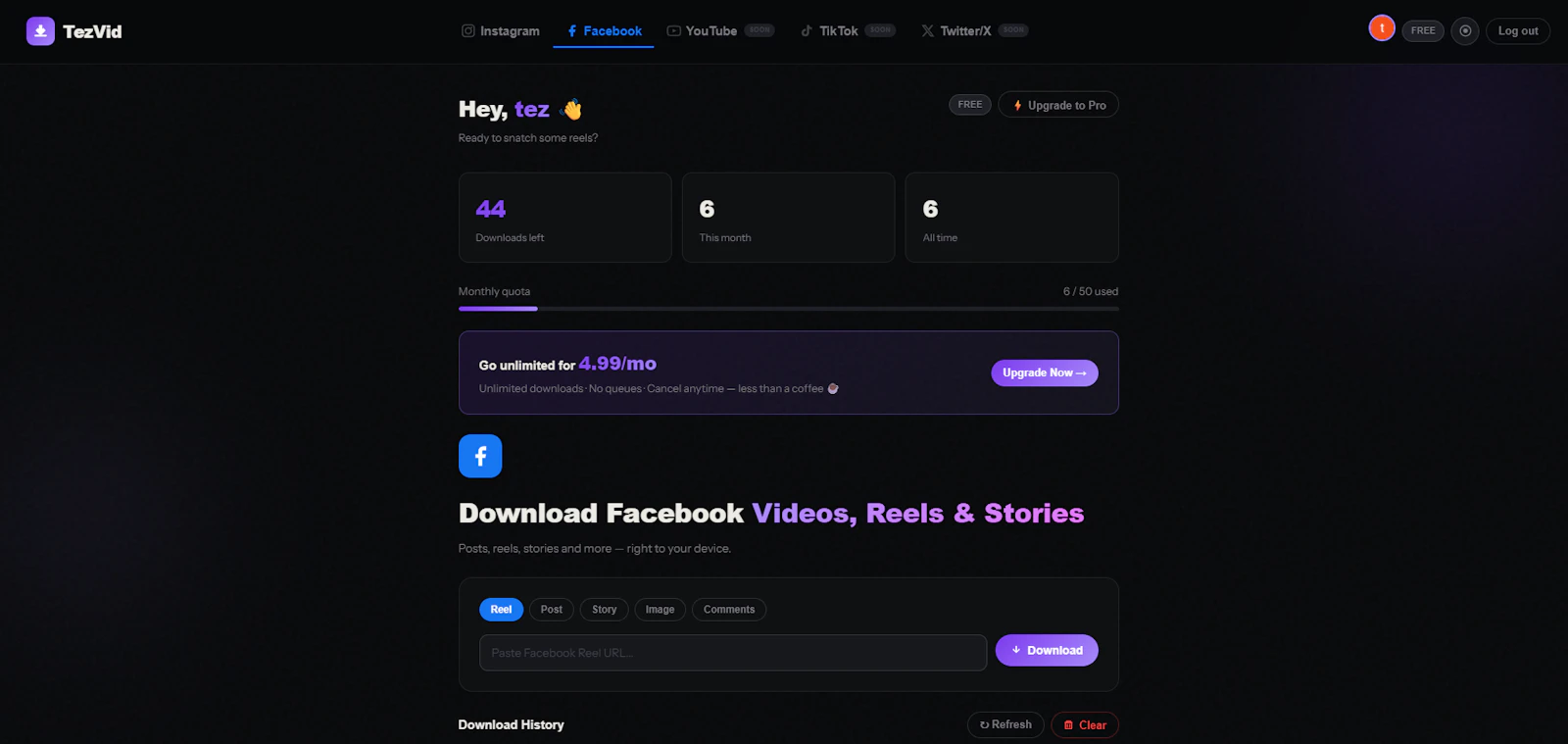 TezVid-Free Insta, FB, YT Video Download screenshot 7