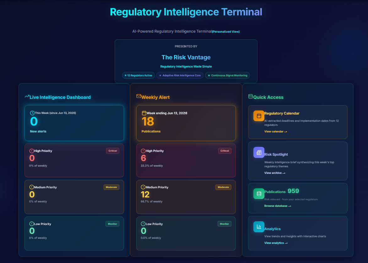 Regulatory Intelligence Terminal gallery image