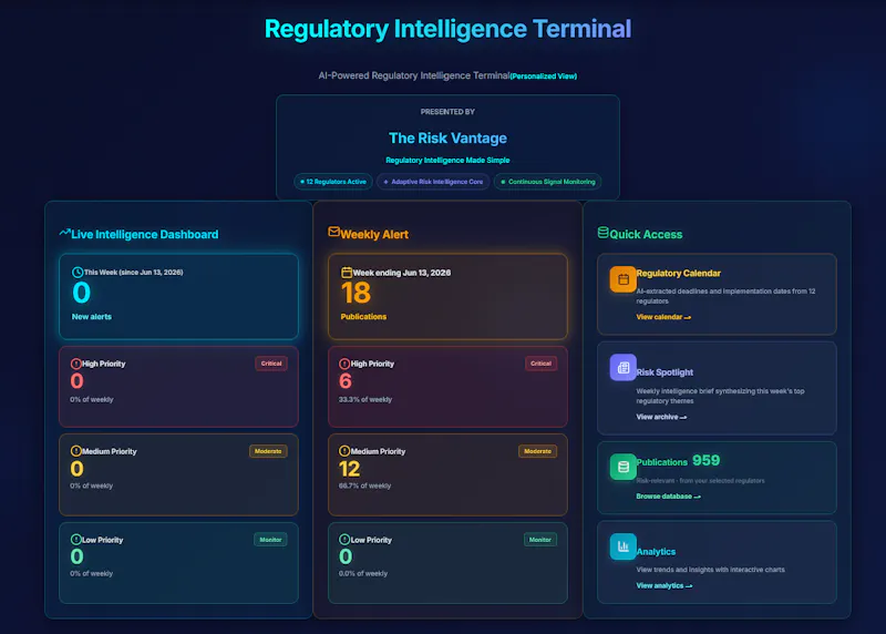 Regulatory Intelligence Terminal screenshot 1