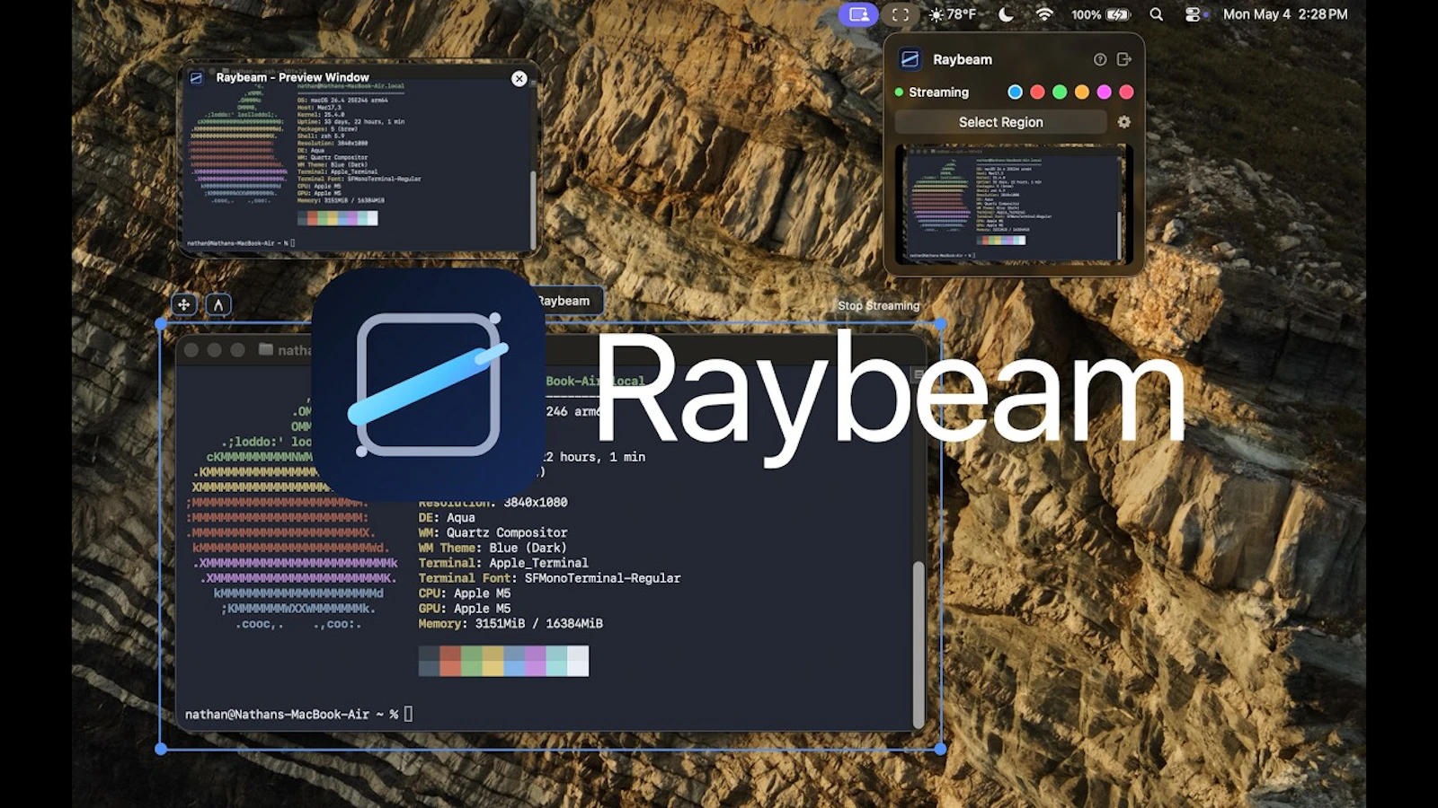 Raybeam screenshot 1 (video preview)