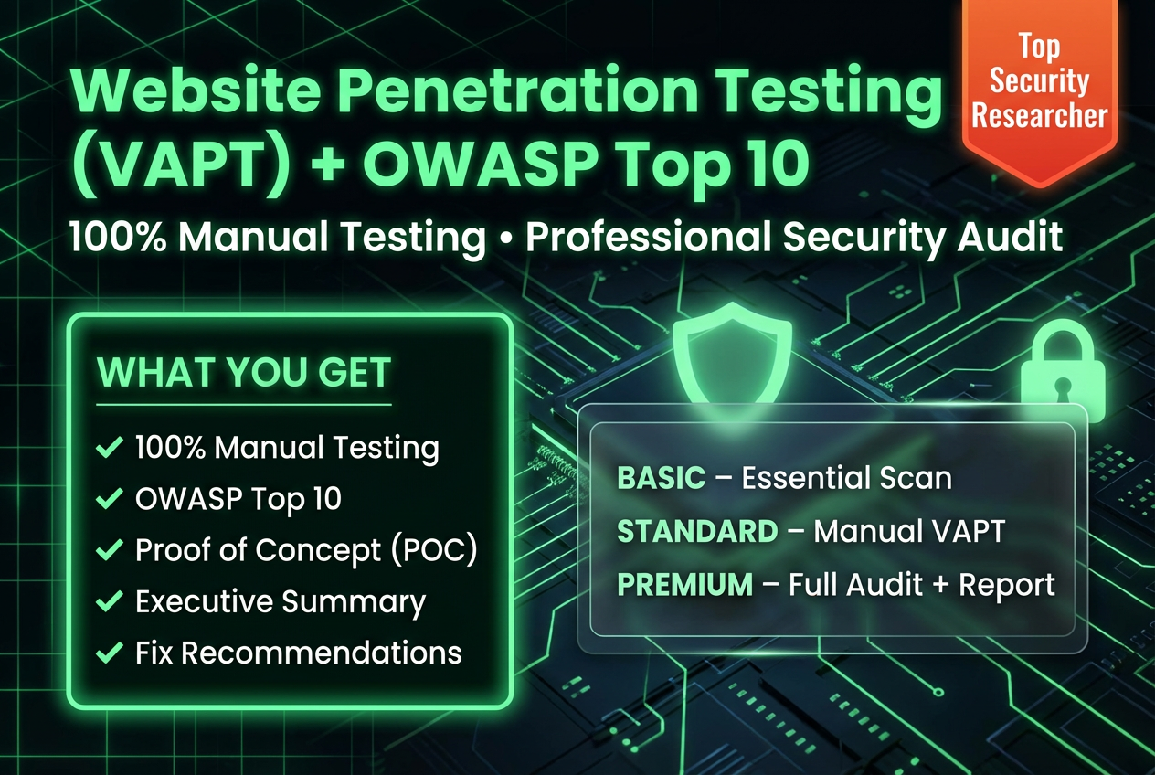 Website Security Testing (VAPT + OWASP) - Screenshot 2 showing product features and functionality