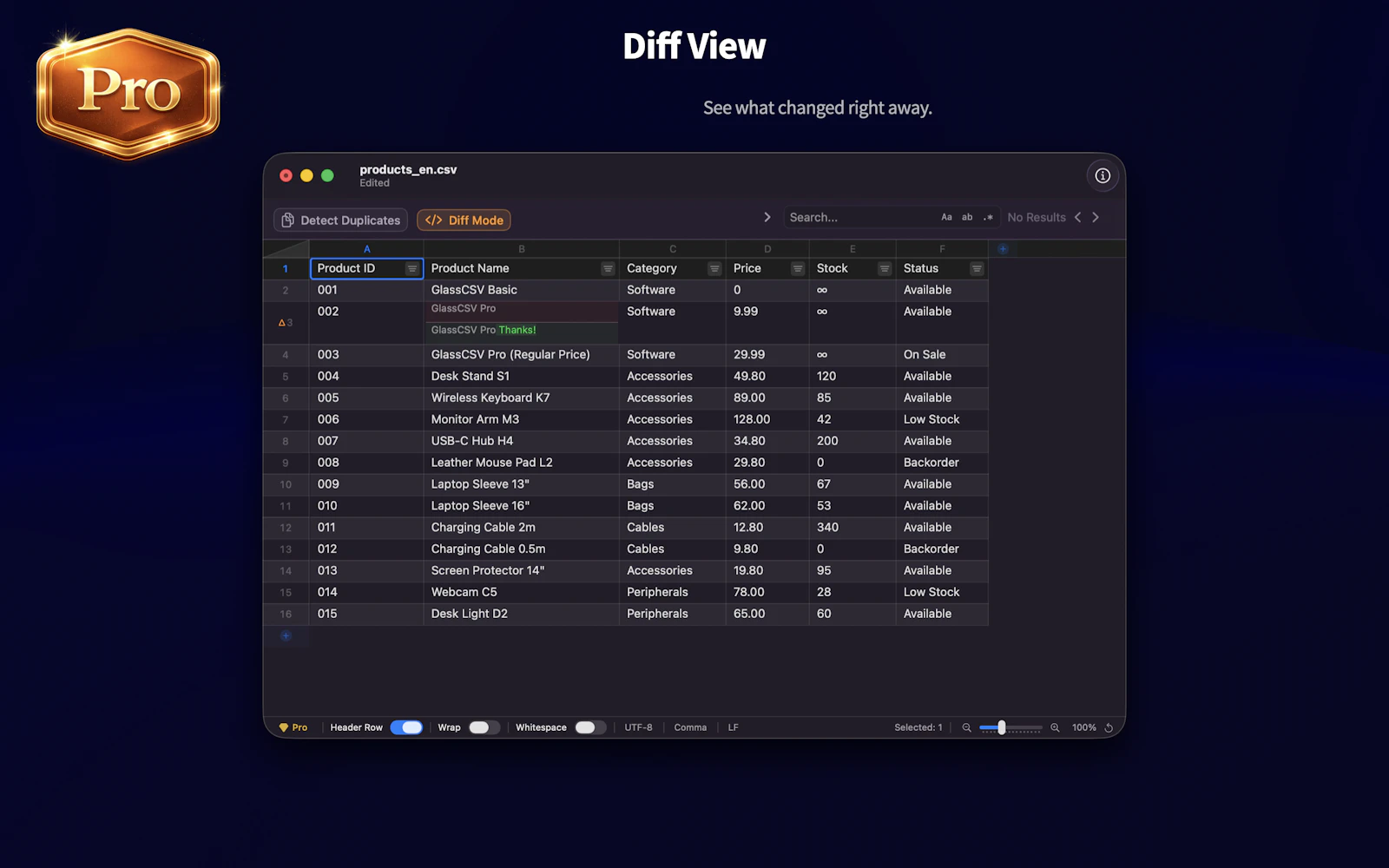 GlassCSV screenshot 8