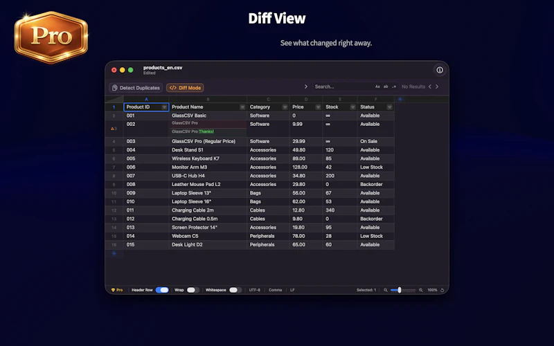GlassCSV screenshot 8