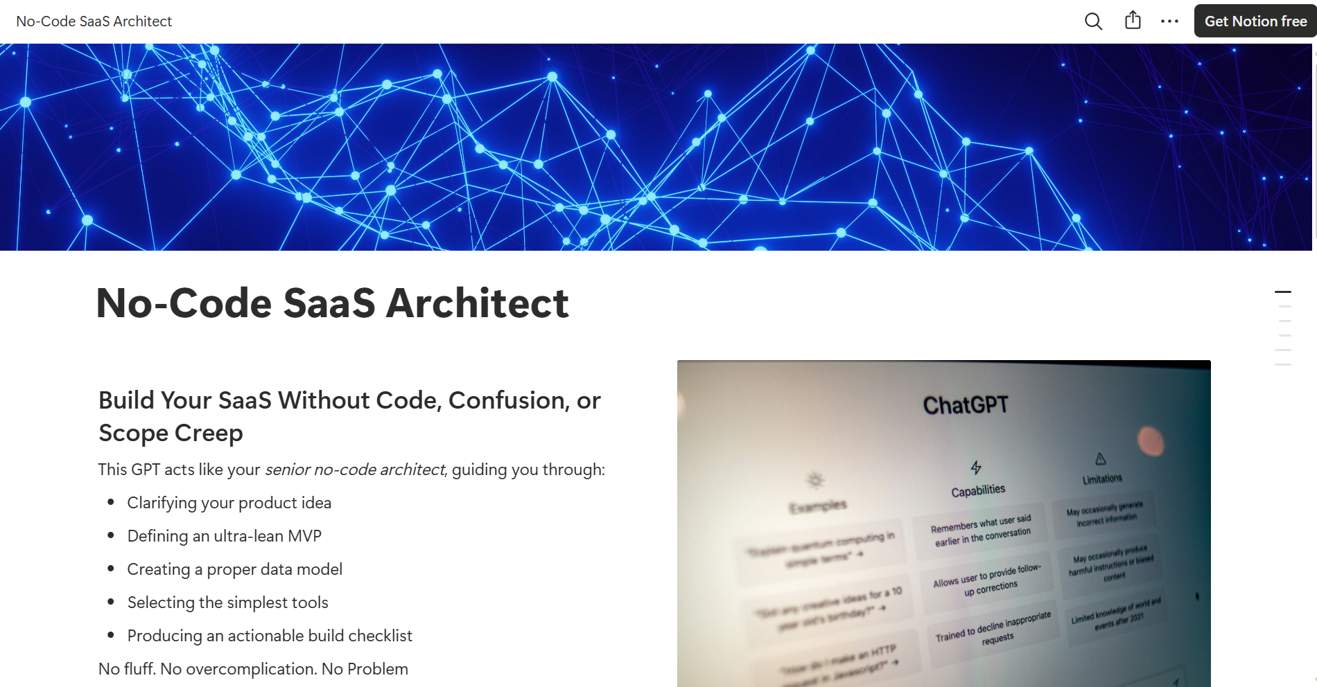 GPT: No-code SaaS Architect gallery image