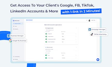 Single Link Access - Unlock seamless access to your clients&rsquo; Google, Meta, and TikTok accounts using just a single link with Digitalsero. 