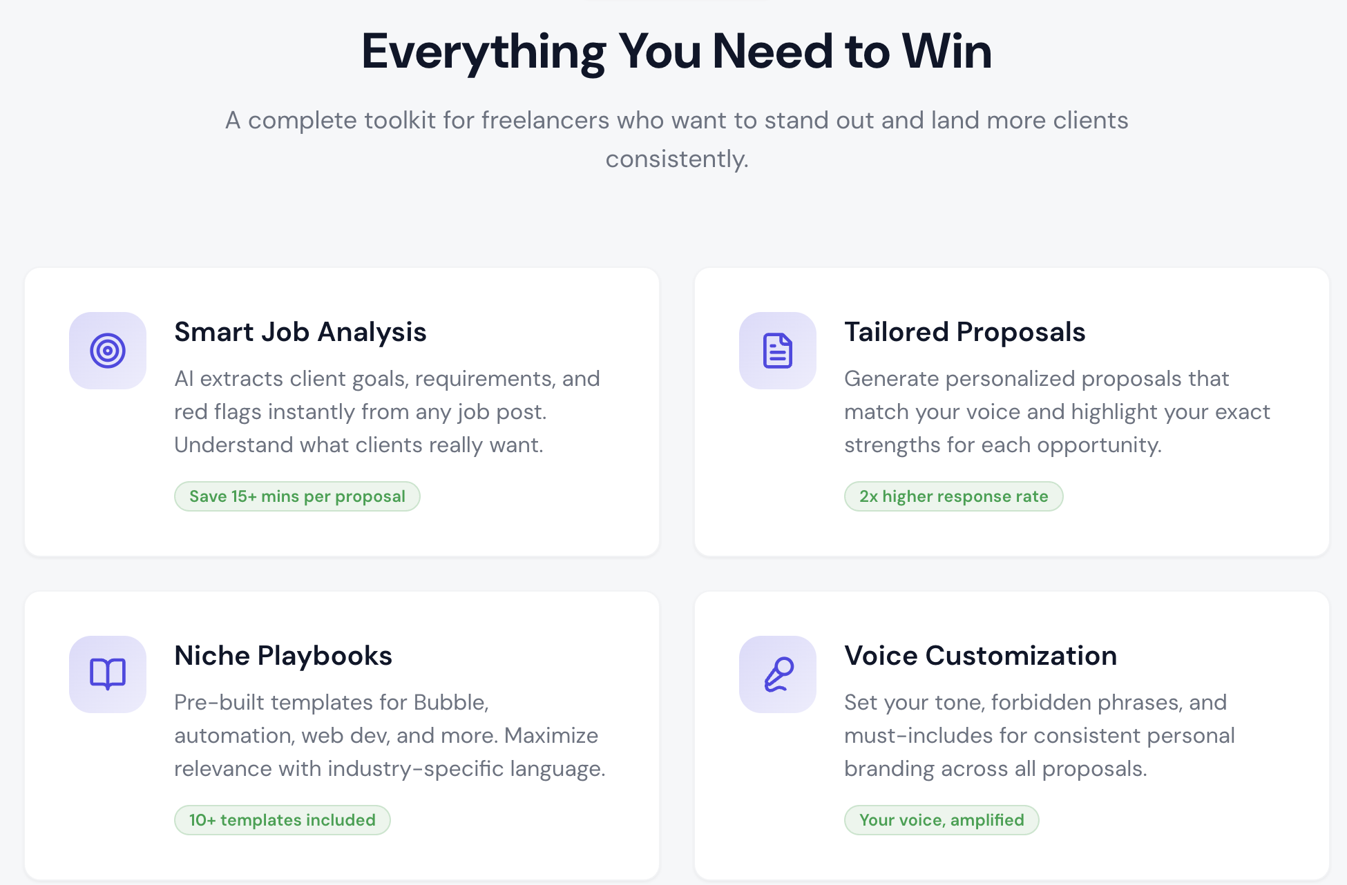 Proposal Copilot - Screenshot 2 showing product features and functionality