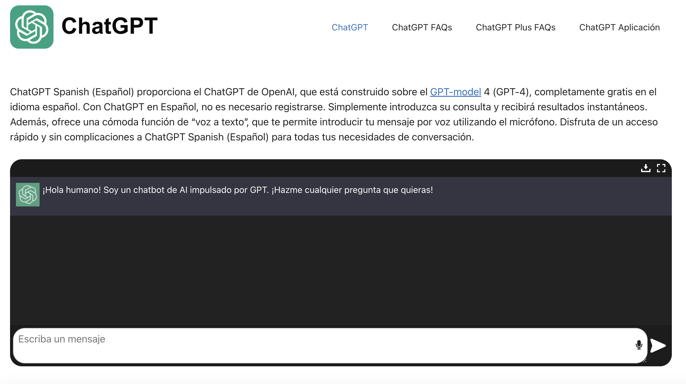 Chatgpt Spaans (Español) - Chatgpt Spaans (Spaans) |Geen registratie media 1