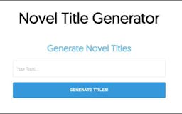 Novel Title Generator media 1