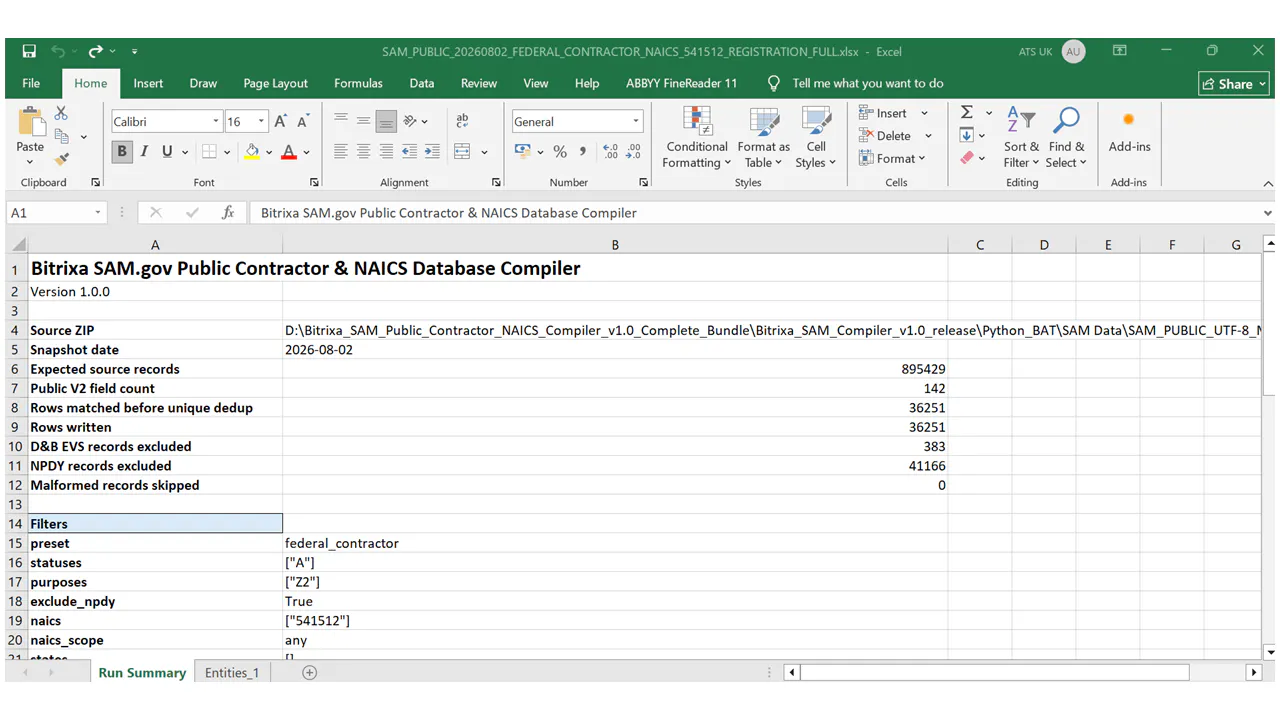 SAM.gov Contractor Database Compiler gallery image