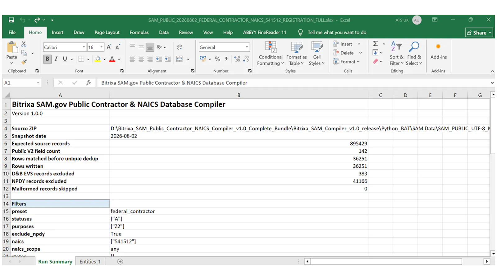 SAM.gov Contractor Database Compiler screenshot 12