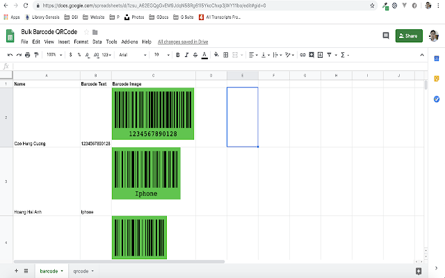Bulk Barcode QRCode Generator for Sheet gallery image