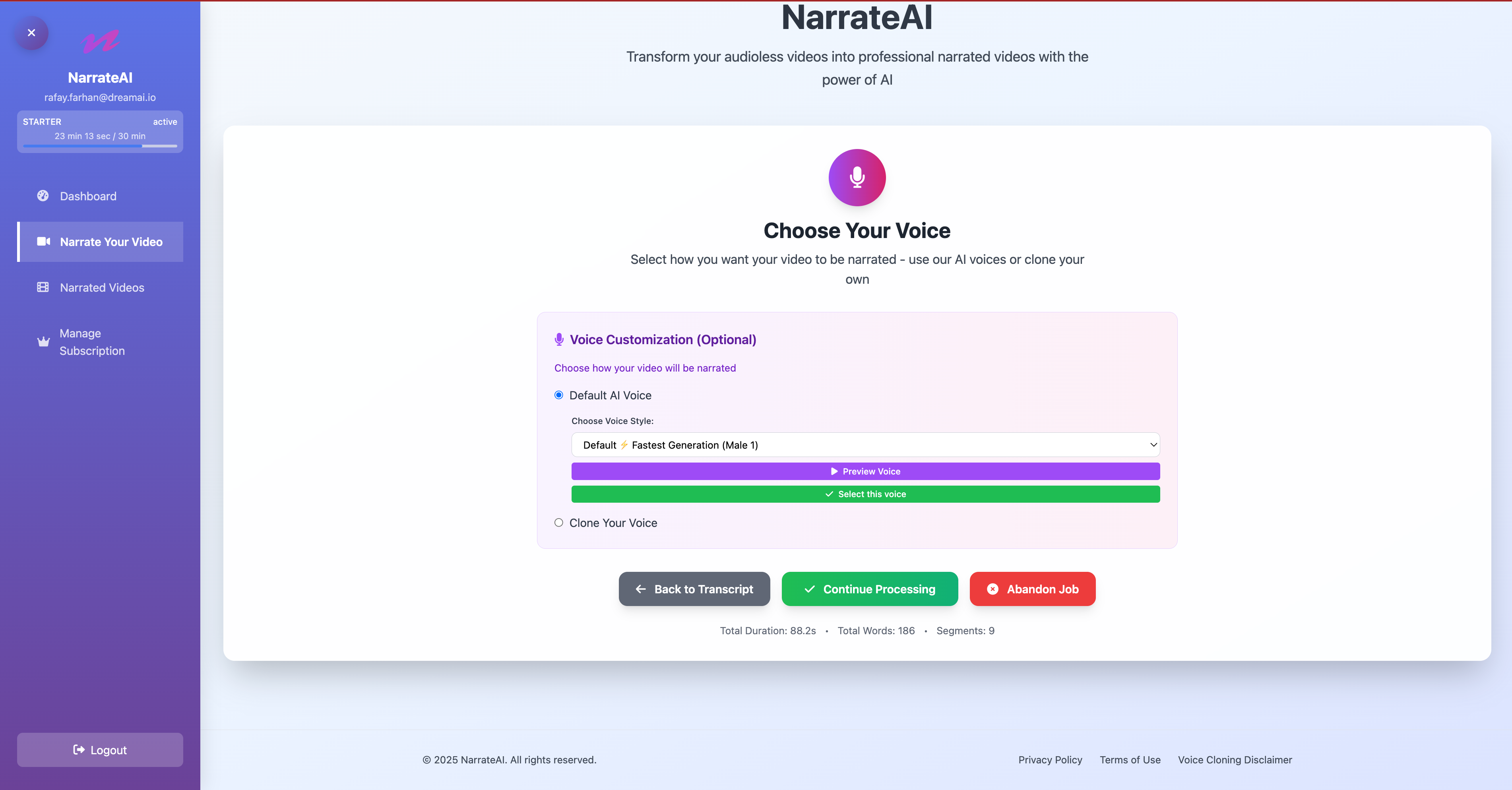 NarrateAI - Screenshot 4 showing product features and functionality