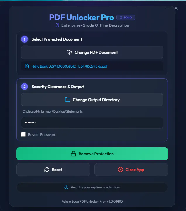 PDF Unlocker Pro screenshot