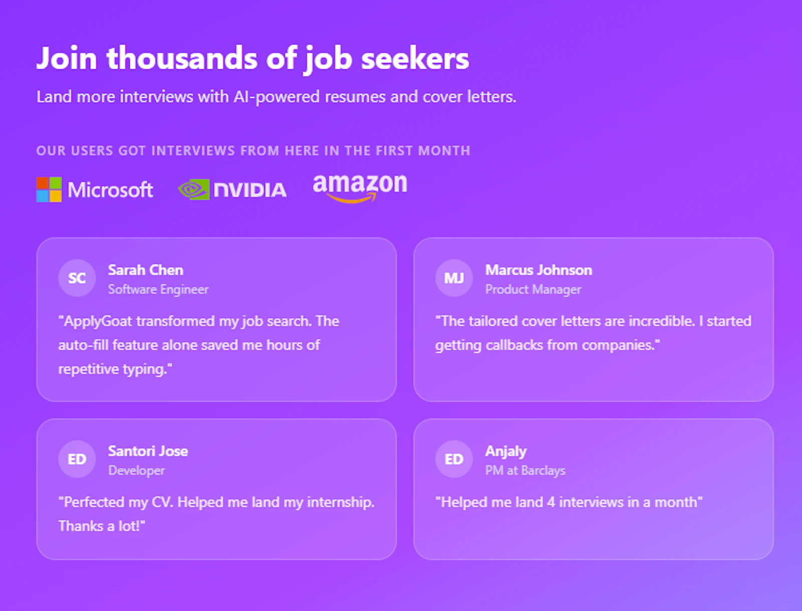 applyGOAT: 20k+users/80+countries/1month screenshot 4