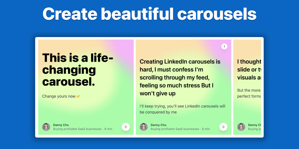 Linkedin Carousel Maker: Turn your thoughts into beautiful carousels ...