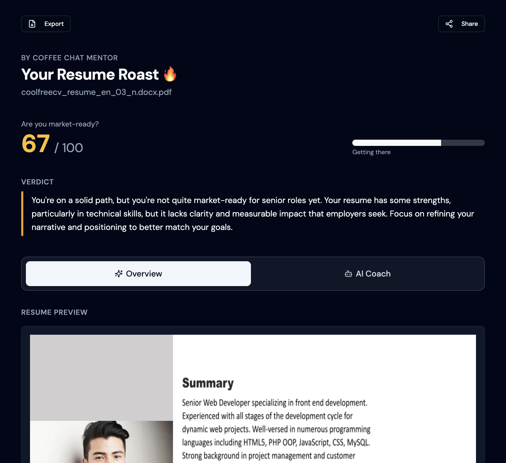 Roast your Resume with RoastGPT gallery image